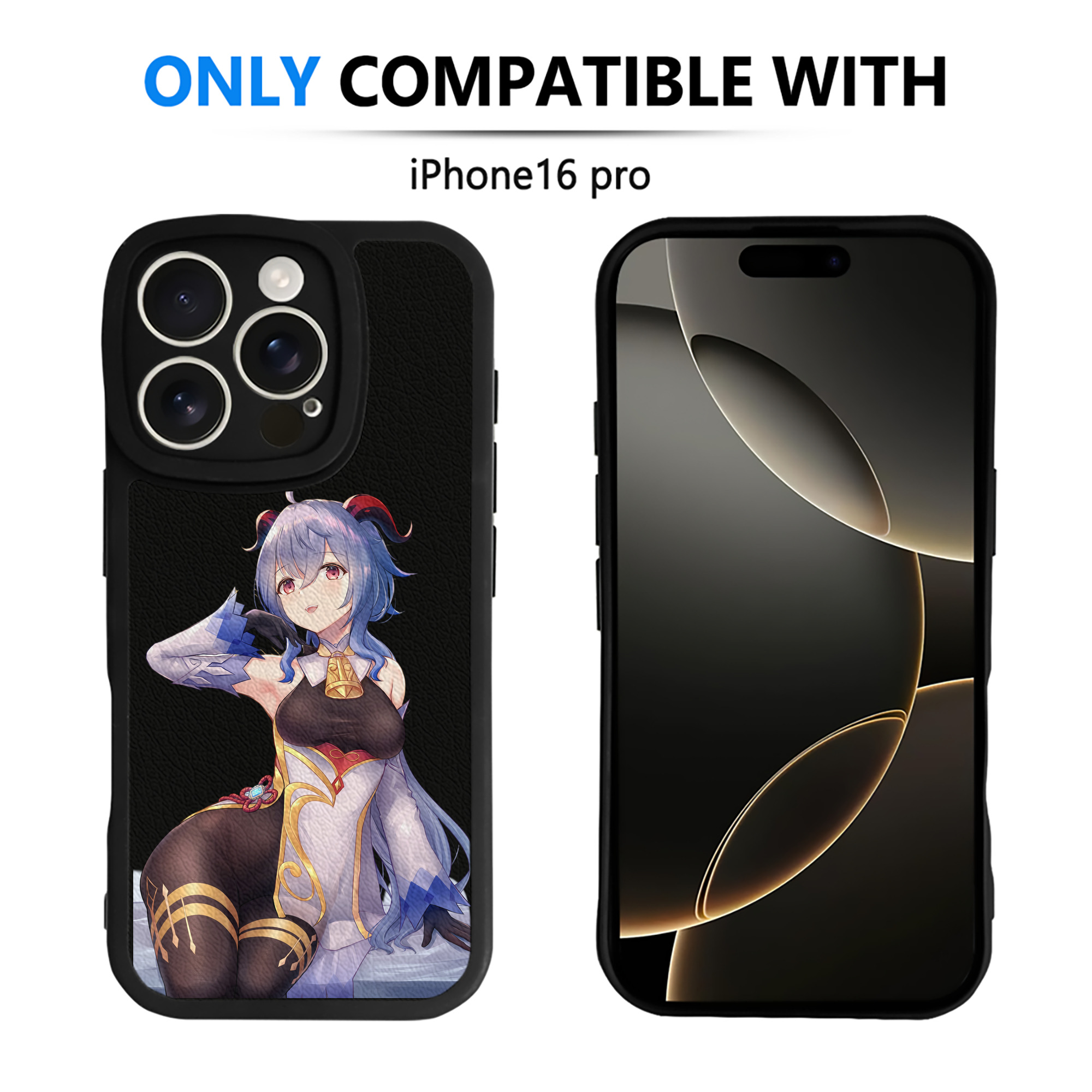 げんし神 甘雨 かんう genshin Ganyu 【iPhone 16シリーズ対応】シリコンスマホケース（レザー調） 材質：シリコン